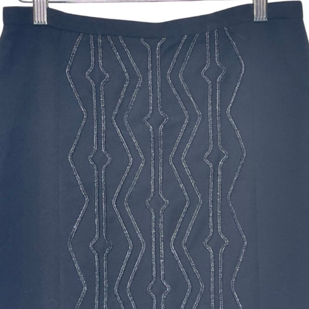 H&M | Black Textured Metallic Embellished Mini Skirt | Size 8 - Picture 2 of 10